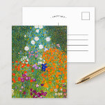 Flower Garden | Gustav Klimt Postcard<br><div class="desc">Flower Garden (1905-1907) by Austrian artist Gustav Klimt. Original fine art painting is oil on canvas featuring a bright abstract landscape of colourful flowers. 

Use the design tools to add custom text or personalise the image.</div>