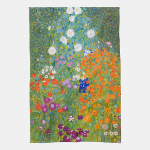 Flower Garden   Gustav Klimt Tea Towel