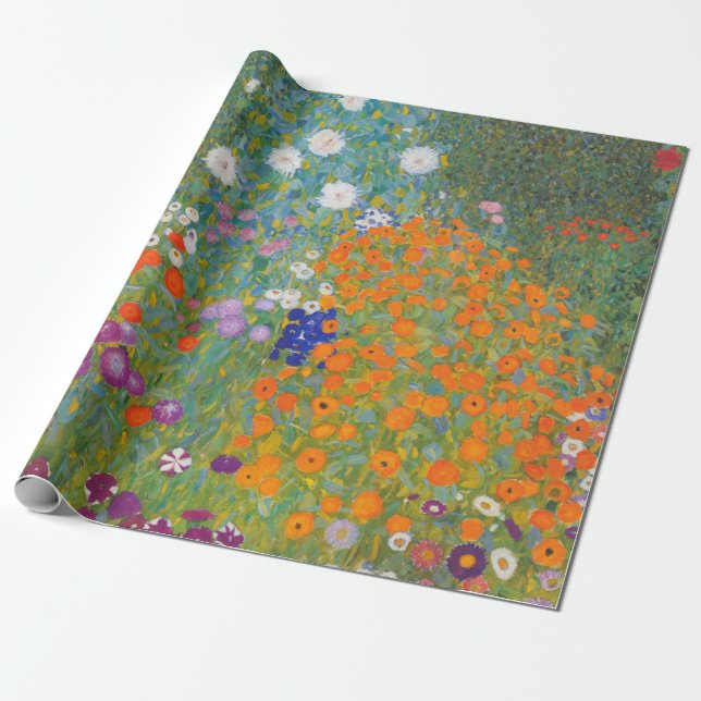 Flower Garden (Gustav Klimt) Wrapping Paper (Unrolled)