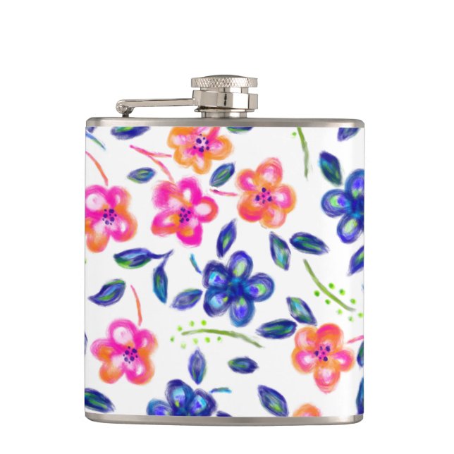 Flower Garden Hip Flask (Front)
