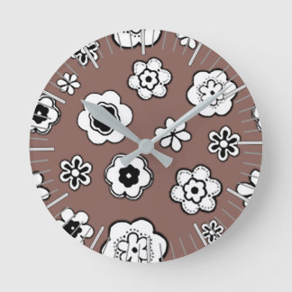 Flower Garden in Brandy Round Clock