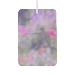 Flower garden in full bloom pink purple violet car air freshener