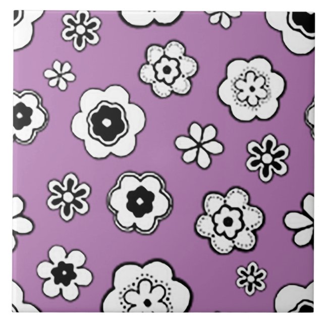 Flower Garden in Wild Orchid Tile (Front)