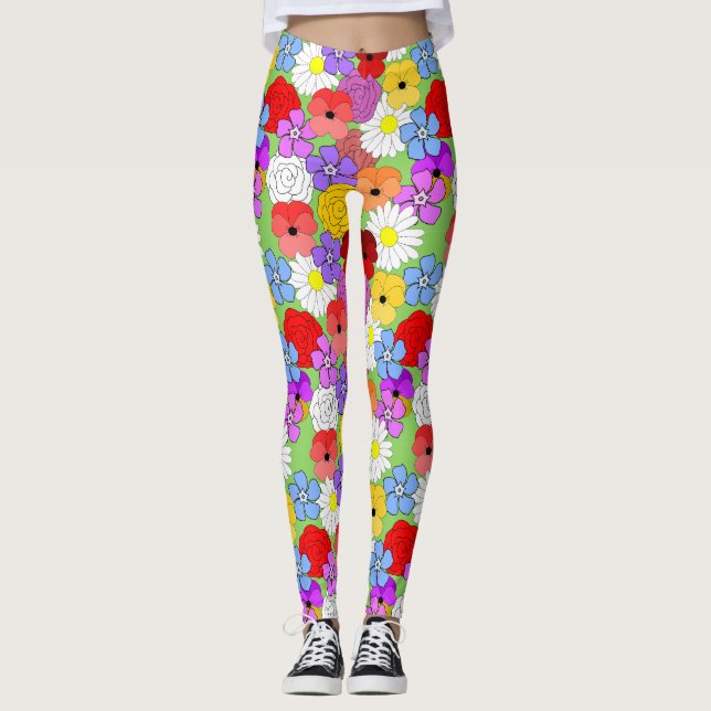 Flower Garden  Leggings (Front)