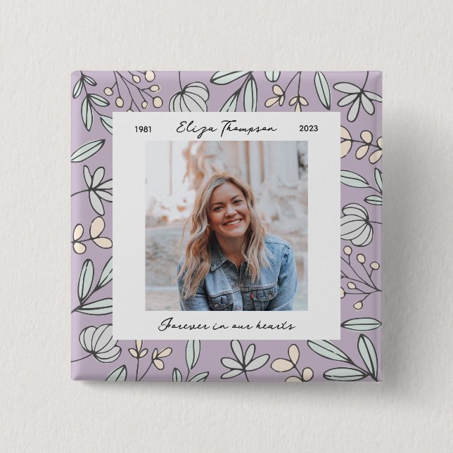 Flower Garden Memorial 15 Cm Square Badge (Front)