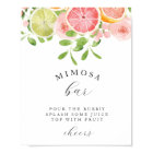 Flower Garden "Mimosa Bar" Bridal Shower Sign