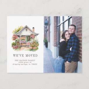 Flower Garden New Family Home Moving Announcement Postcard