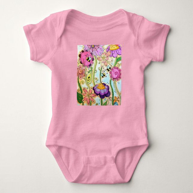 Flower Garden One- piece for Baby Bodysuit (Front)