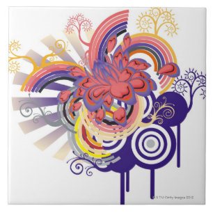 Flower Garden Pattern Ceramic Tile