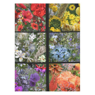 Flower Garden Photo Collage Tablecloth