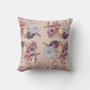 Flower Garden Print Throw Pillow