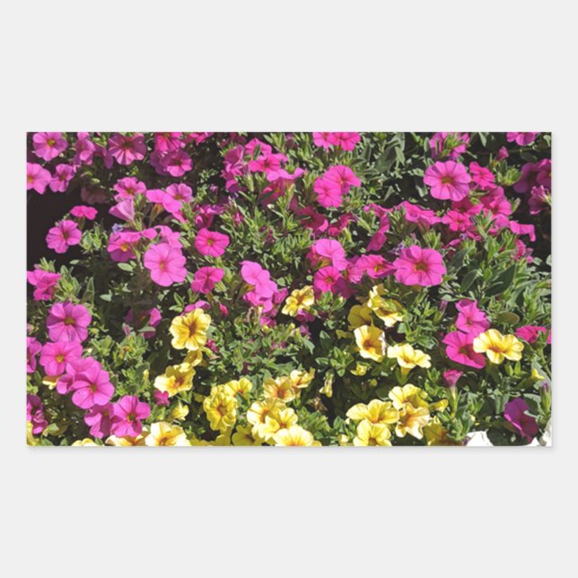 Flower-garden Rectangular Sticker (Front)