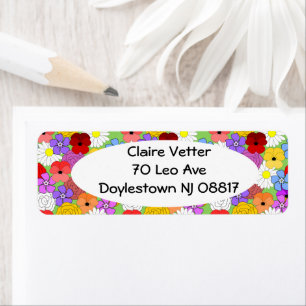Flower Garden  Return Address Label
