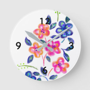 Flower Garden Round Clock