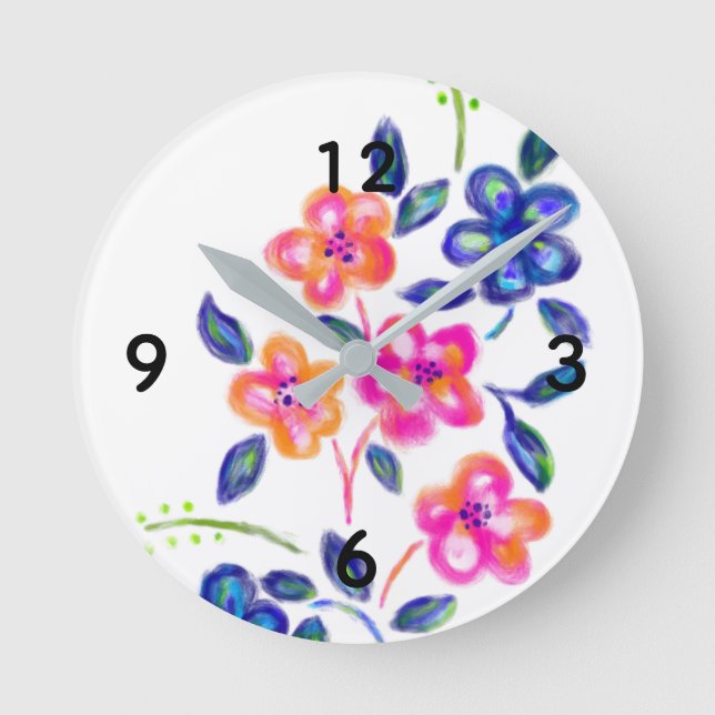 Flower Garden Round Clock (Front)