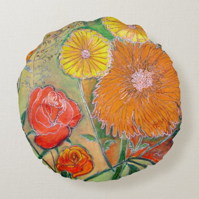 Flower Garden Round Cushion (Back)