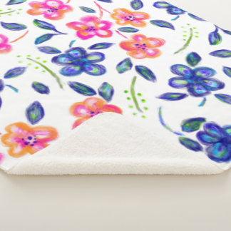 Flower Garden Sherpa Blanket
