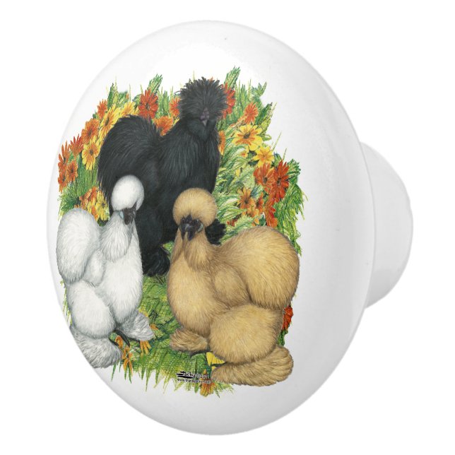 Flower Garden Silkies Ceramic Knob (Right)