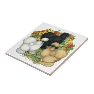Flower Garden Silkies Ceramic Tile