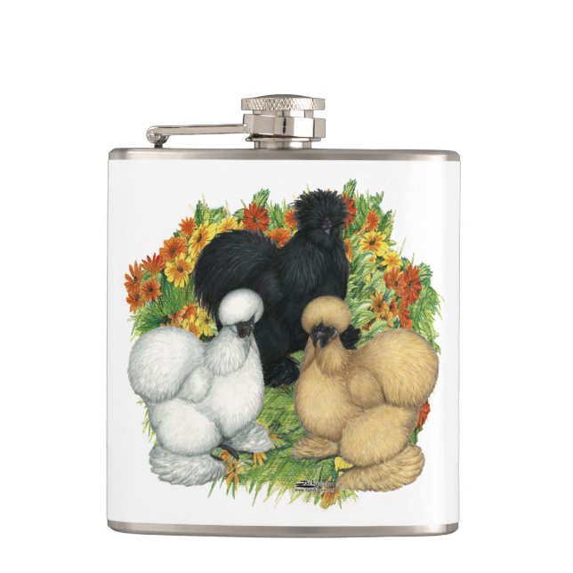 Flower Garden Silkies Hip Flask (Front)