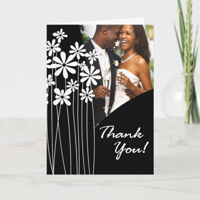 Flower Garden Thank You (black & white) (Front)