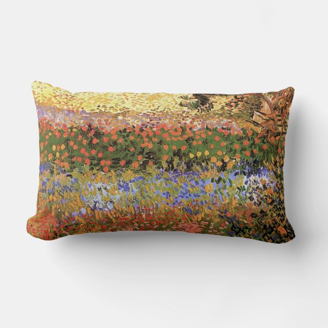 Flower Garden,Vincent van Gogh. Lumbar Cushion (Front)