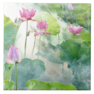 Flower Garden Watercolor Ceramic Tile