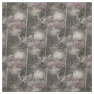 Flower Garden Wooden Chair Nature Pattern Fabric