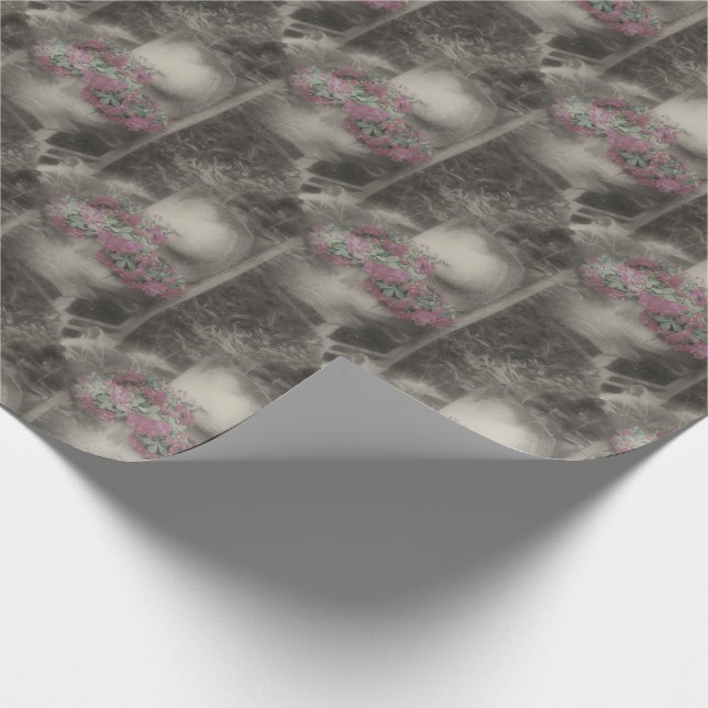 Flower Garden Wooden Chair Nature Pattern   Wrapping Paper (Corner)