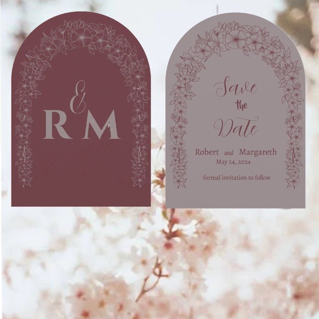 Flower Gate Red Arch Wedding Save the Date (Creator Uploaded)