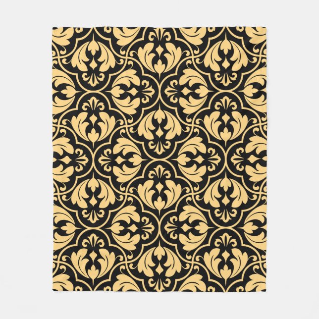 Flower geometric pattern. Seamless vintage backgro Fleece Blanket (Front)