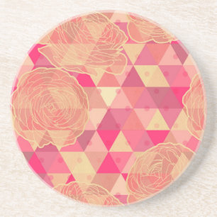 Flower geometrical pattern coaster