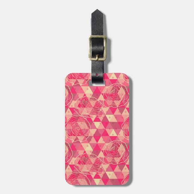 Flower geometrical pattern luggage tag (Front Vertical)