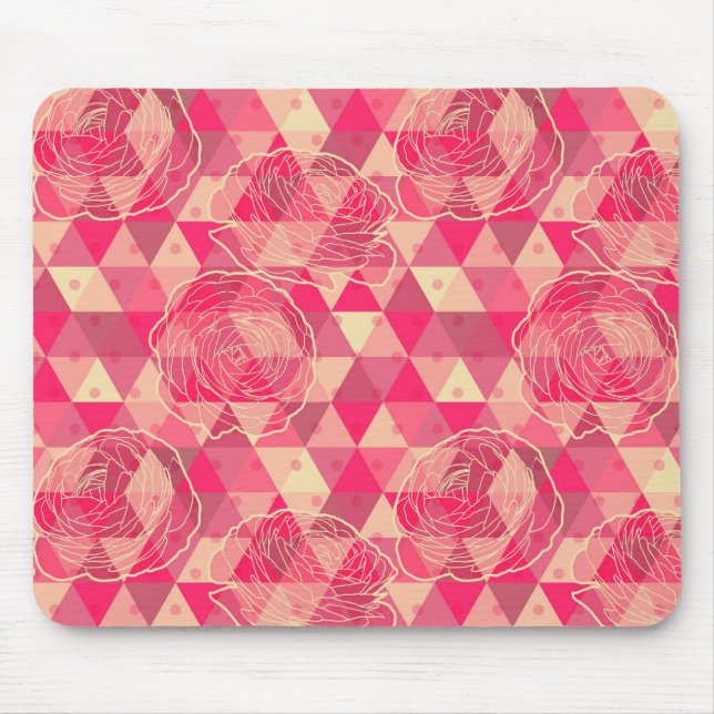 Flower geometrical pattern mouse pad (Front)