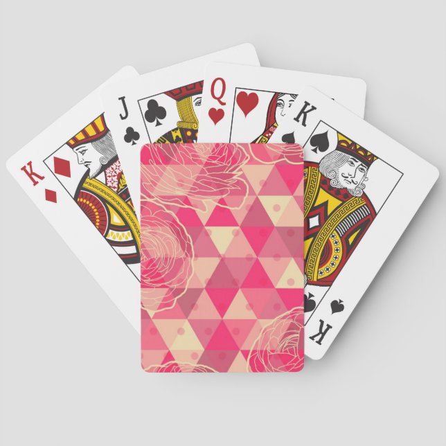 Flower geometrical pattern playing cards (Back)