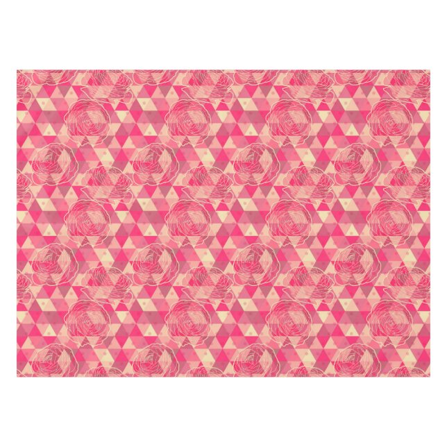 Flower geometrical pattern tablecloth (Front (Horizontal))