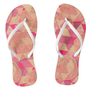 Flower geometrical pattern thongs
