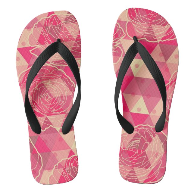 Flower geometrical pattern thongs (Footbed)
