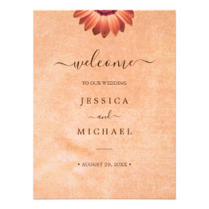 Flower Gerbera on Abstract peach Wedding Photo Print