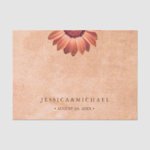 Flower Gerbera on Abstract peach Wedding Tissue Paper