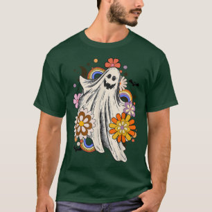 Flower Ghost Halloween, Spooky Halloween Mum, Cute T-Shirt