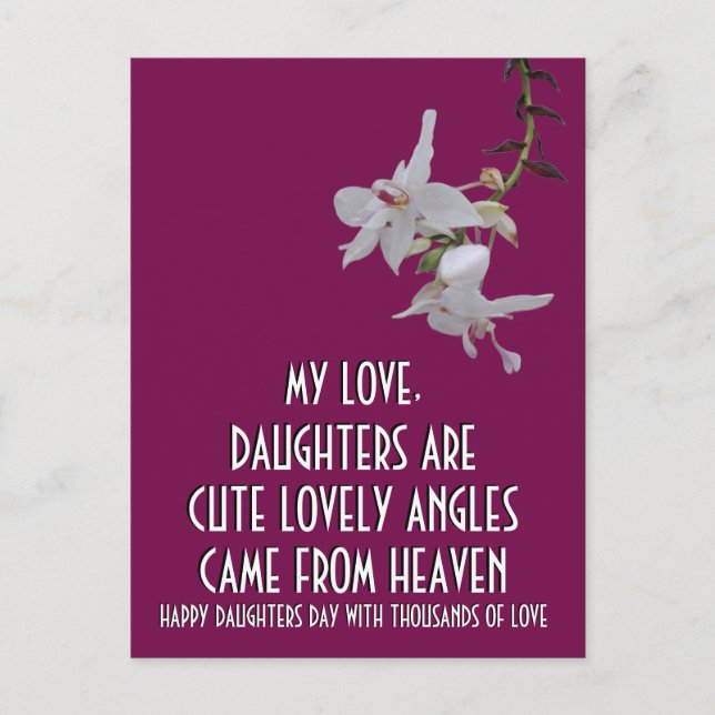 FLOWER GIFT FOR DAUGHTERS DAY POSTCARD (Front)
