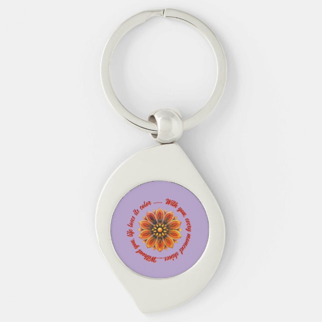 FLOWER GIFT MOM DAUGHTER SISTER TEACHER FRIEND KEY RING (Front)