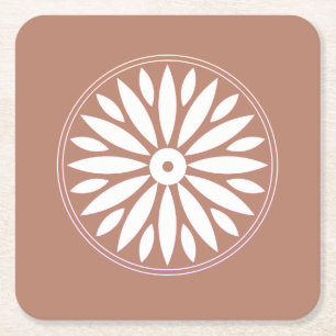 FLOWER GIFT MOM DAUGHTER SISTER TEACHER FRIEND SQUARE PAPER COASTER