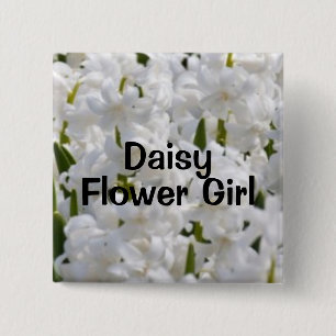 Flower Girl 15 Cm Square Badge