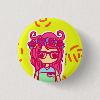 Flower Girl 3 Cm Round Badge