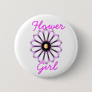 Flower Girl 6 Cm Round Badge