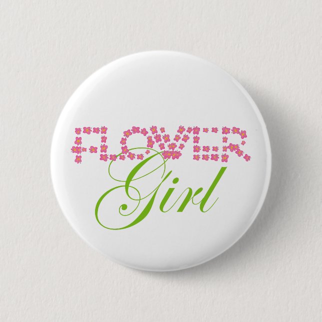 Flower Girl 6 Cm Round Badge (Front)