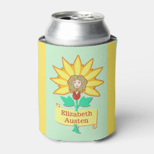 Flower Girl Art Nouveau Cute Vintage Personalised Can Cooler
