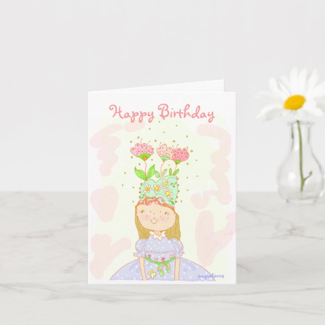Flower Girl Birthday Card (Small Plant)